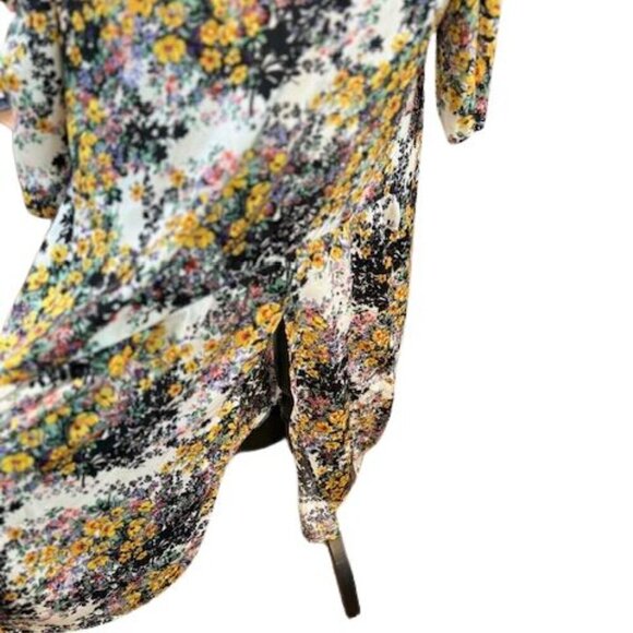 TOPSHOP White Floral Long Sleeve Maxi Dress with Deep-V in the Back – Size 8 - Picture 4 of 9